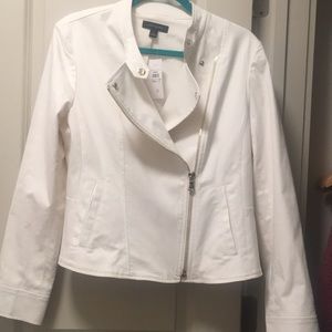 Cream/winter white Moto jacket